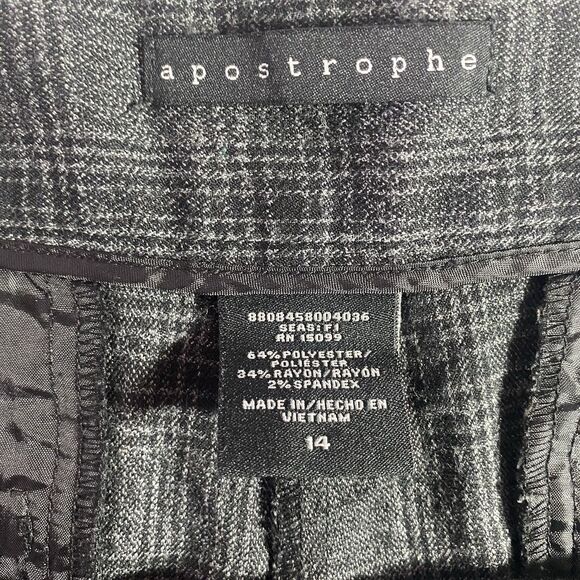 Apostrophe Shorts Plaid Tweed Cuffed Hem High Rise Womens Size 14 Black Gray - Picture 3 of 9
